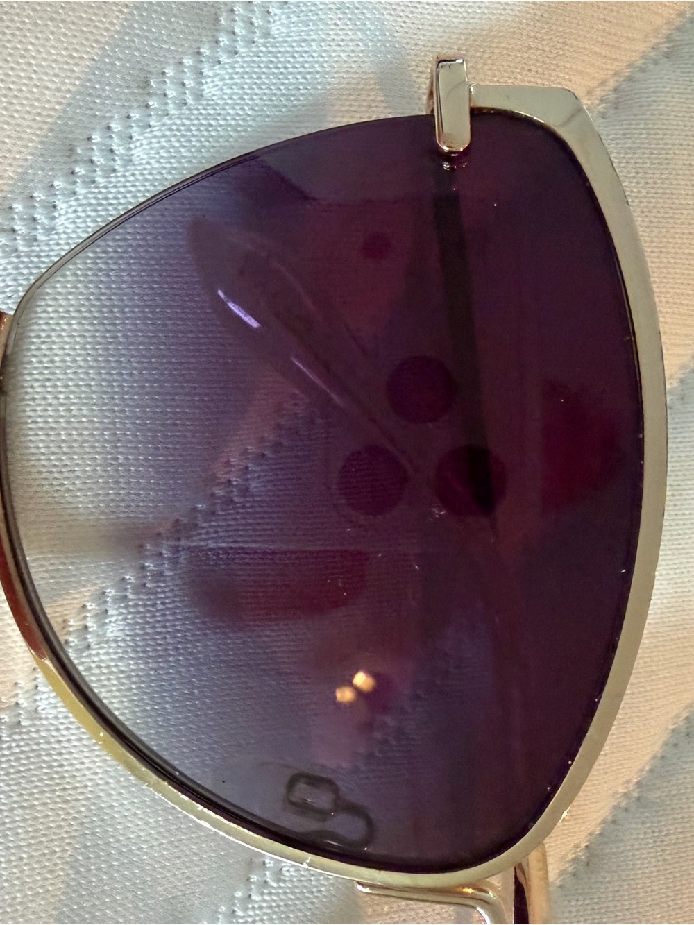 Quay Australia Purple Gradient Cat-Eye Sunglasses with Gold Frame - Picture 5 of 8